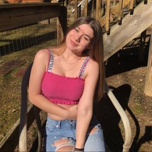 Hot pink forever 21 crop top